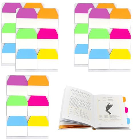 600 Pcs Page Markers Tabs,Colorful Post It Tabs,Multi-Purpose Sticky Tabs Page Markers, Page Labels for Book Labels Stickers Index Marks Office School