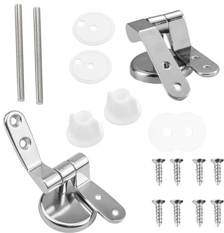 Toilet Seat Fittings Replacement Kit – Zinc Alloy Adjustable Top Fix Toilet Seat Fittings, Universal Compatibility, Rust-Resistant and Easy to Install