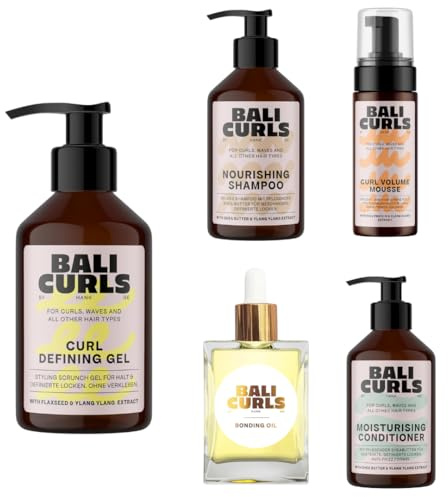 BALI CURLS Complete Care Set – Vollständige Lockenpflege-Routine mit Shampoo, Conditioner, Styling & Pflege – Für definierte, voluminöse & gesunde Curls