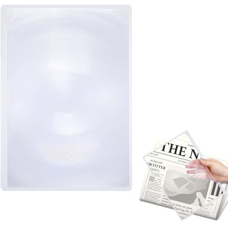 BESPORTBLE 3-fache Leselupe für Senioren mit Großer PVC Fresnel Linse A4-groß Tragbar und Verbessert Sicht Beim Lesen und Außenbereich
