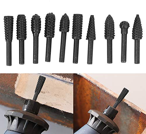Changor Woodworking Carving Tool Burr Set for Electric Rasp File 1/4 Shank, Long Service Life, for All Drills