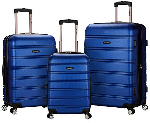 Rockland Melbourne Hardside 3 Piece Expandable Spinner Wheel Luggage Set, (20/24/28), Blue