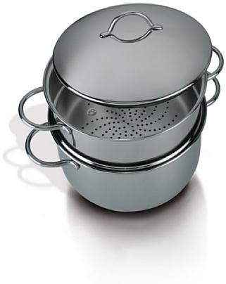 Barazzoni ø20cm, Vaporset S/Fondo, capacità 2.7 lt, Acciaio Inox 18/10, Made in Italy, Inossidabile, Argento