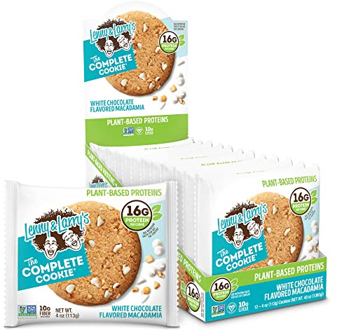 Lenny & Larry's The Complete Cookie, White Chocolate Macadamia, 14g Plant Protein, Vegan, Non-GMO, 113g. Cookie (Pack Of 12)