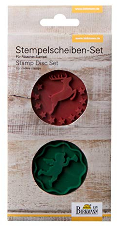 Birkmann Stempelformen-Set zum Backen, 2 Silikon-Stempelscheiben, Ø 5cm Engel & Hirsch