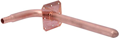 SharkBite 1/2 Inch Crimp Copper Stub Out Elbow with 4 Inch x 8 Inch Bracket, Plumbing Fittings, PEX Pipe, PE-RT, 25094A