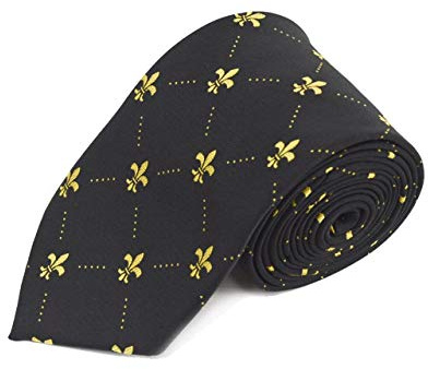 Royal Fleur De Lis Classic and Traditional Necktie, Luxurious Diamond Dotted Tie with a Satin Finish for Men.