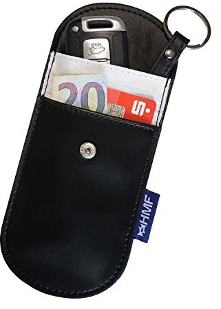 HMF 3401-02 RFID Blocking, Custodia Protettiva Astuccio per le chiavi dell’auto, Schermatura keyless-go, 13,0 x 8,5 x 1,2 cm, nero