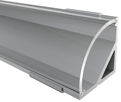 Alumino | LED Aluminiumprofil Eloxiert | 200 cm | Eckprofil | Klare Abdeckung | für 12 mm LED-Streifen | 2m | Weser