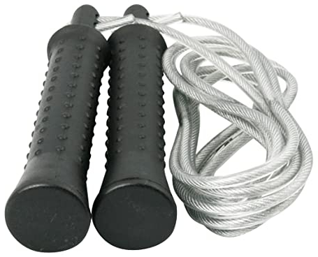 Sport-Thieme Boxer-Springseil + Zusatzgewichten a 190g | Speed-Rope für Boxen, Crossfit, Rope Skipping, Fitness-Training | Stahlseil, Bruchsicherer Kunststoff | 250 cm verstellbare Länge