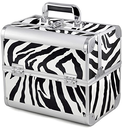 Beyondfashion Premium Aluminum Beautician's, Hairdresser's, Make'up, Nail Tech,Cases. Boxes And Trolley case Vanity Jewelry Saloon Case(Zebra)