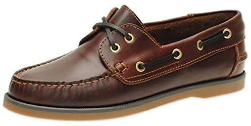 Jim Boomba Boat Shoe - Deck Shoe Classic Style - Mahogany Brown (44 EU)