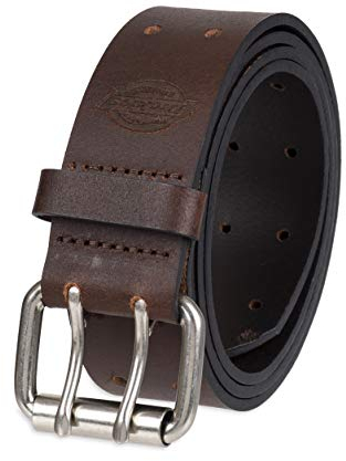 Dickies Herren Double Prong Fully Adjustable Leather Belt Gürtel, Braun, 32
