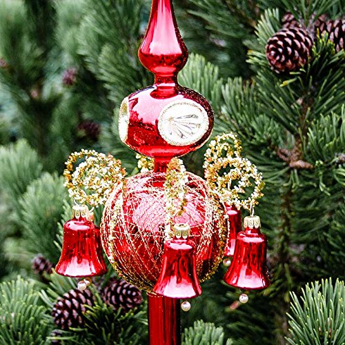 Lauschaer Glaskunst-Christbaumspitzen Christbaumspitze Old Lauscha Uni - Rot