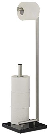 Relaxdays PIERRE Toilet Paper Holder, Freestanding Toilet Roll Storage, Marble, HxWxD: 74 x 20 x 20 cm