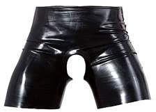 LATE X Herren-Latex-Hose, Schwarz, Klein