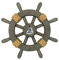 Handcrafted Nautical Decor Antikes Deko-Schiffsrad mit Segelboot 30,5 cm - Dekoratives Holzrad - Nau