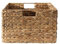 CALICOSY - Panier Jacinthe D'Eau - Armature Métal - Fibres Naturelles - Avec Poignées - Panier De Rangement Pour Salon, Dressing, Chambre - Moyen Modèle - L 39 x P 28 x H 17 cm