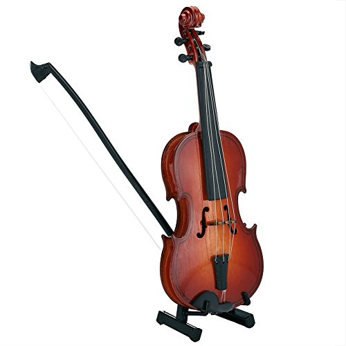 Holz Violine Mini-Violinenmodell Holz-Violinen-Modell-Display Musik-Ornament zum Basteln Zuhause Büro Dekoration Geburtstagsgeschenk für Hausdekoration Puppenhaus Dekoration Kinder Spielzeug