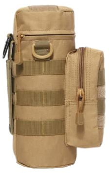 Molle Flaschentasche, Taktische Trinkflaschenhalterung mit Seitentasche | Gürtel für Wasserflaschen, für Wandern, Jagd, Camping, Training