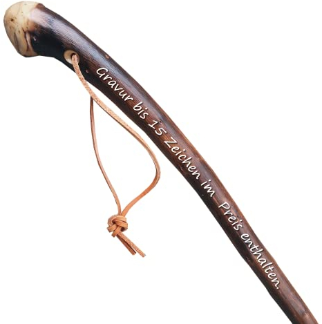 Wanderstock Holz Holzstock aus Naturwurzelholz mit Symbolen Sternzeichen 15 ZEICHEN IM PREIS ENTHALTEN 98-170 cm