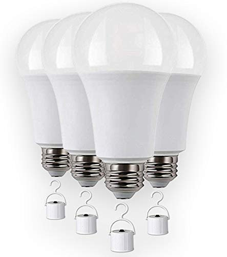 LABORATE LIGHTING Rechargeable LED light bulbs with battery backup, emergency LED bulb, pack of 4, LED 60 watt bulb.