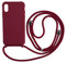 Ququcheng Cover Compatible con iPhone XR,Cellulare Girocollo Custodia con Cordino TPU corda Silicone Case Bumper per iPhone XR Custodia-Rosso