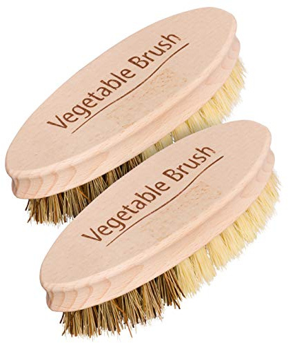 Redecker Dual-Sided Vegetable Brushes, 5.25 Inch, Set of 2