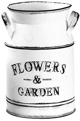 Hemoton Vintage Flower Vase Iron Flower Pot Milk Pot Country House Style Decorative Vase Rustic Flower Bucket Metal Bucket Planter Decorative Vase Cactus Pot for Garden Living Room Table Decoration
