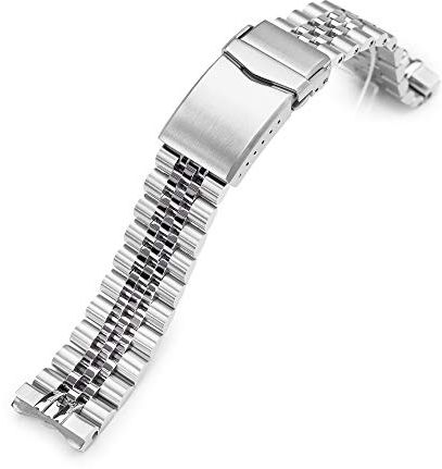 20mm Metallarmband kompatibel mit Seiko SPB143, Super-J Louis Brushed V-Verschluss