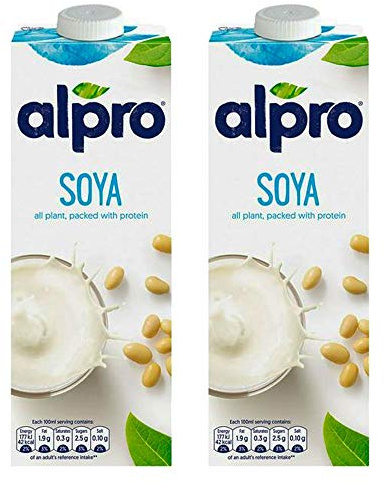 2 x 1L Original Soya Milk Compatible with Alpro Plant Based Drink | (2 Pack)