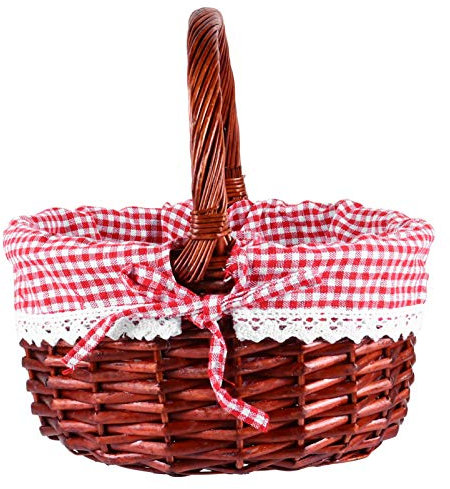 Angoily Wicker Picknick Korb Rotkäppchen Korb für Kinder Hand Woven Wicker für Ostern Korb Lagerung von Kunststoff Ostern Eier Candy Geschenk Hochzeit Körbe