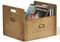 KIRIGEN Dark Brown Wooden Record Storage Box Pocket Organizer, dark brown, pocket organizer