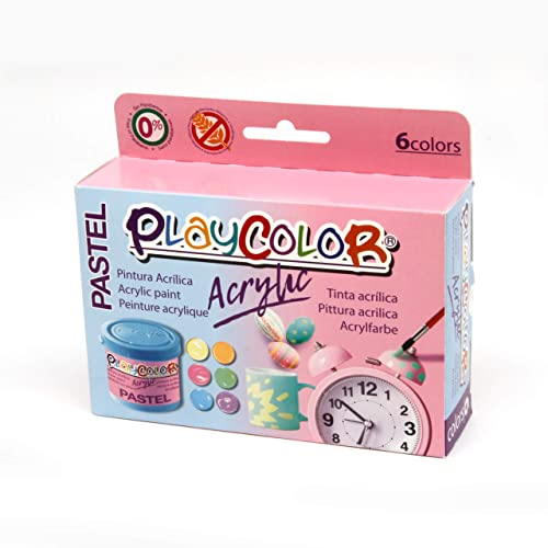 Playcolor Acrylic Pastel 40ml - Peinture Acrylique Pastel - 6 Coloris assortis - 20521