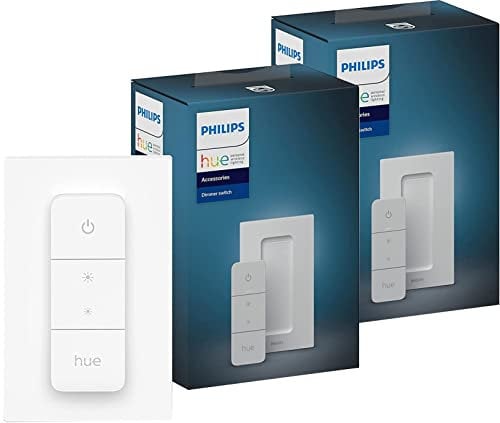 Philips Hue smart Dimmer Switch v2 - (Double Pack) for Indoor Home Lighting, Livingroom, Bedroom