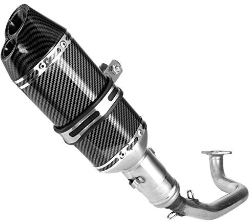 Silencieux Complet à Enfiler Système D'échappement Système D'échappement Complet Collecteur D'échappement Silencieux à Enfiler Style Fibre de Carbone pour GY6 125