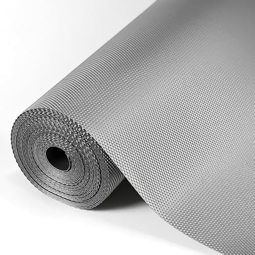 Hersvin Shelf Liner, 18 x20' Non-Adhesive Drawer Liners EVA Kitchen Cupboard Cabinet Covering Undersink Mat Washable Fridge Lining Paper (Gray Diamond)