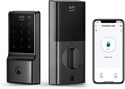 eufy Security Smart Lock, 5-in-1 Keyless Entry, Built-in WiFi Deadbolt, Touchscreen Keypad, App Remote Control, BHMA Cert (1 Year Warranty)