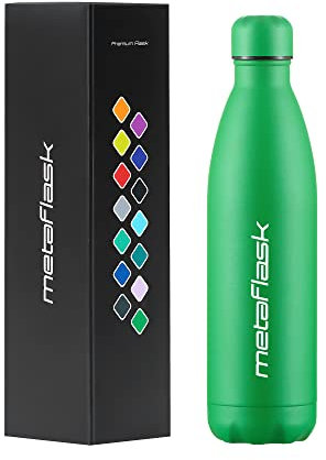 MetaFlask Water Bottle, Insulated Stainless Steel Water Bottle | 24 Hour Cold & 12 Hour Hot | Top Performance Bottles | Ideal for Gym, Yoga, Cycling | Leak-Proof (Dark Green, 750ml)