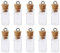 10 Pcs Petites Bouteilles en Verre avec Couvercles en Liège, 1ml Mini Bouteilles de Souhaits en Verre, Flacons de Message en Verre, Petites Bouteilles en Verre pour le Bricolage.