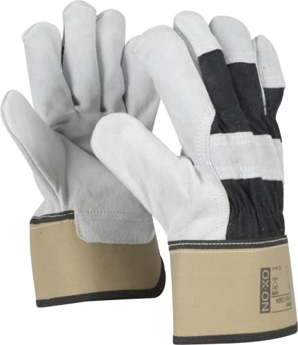 OX-ON HandschuhMan Arbeitshandschuhe aus Rindspaltleder Worker Comfort 2304, Schwere Qualität, Gr. 8-11, 1 Paar (Größe 8/M)
