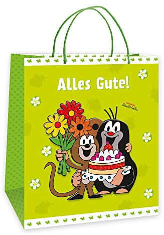 Trötsch Der kleine Maulwurf Torte Geschenktasche medium 3D: Tragetasche Papiertüte Geschenktüte Henkeltasche