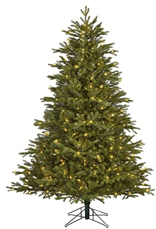 Black Box Trees Cottage Künstlicher Weihnachtsbaum mit LED-Beleuchtung – H230 x Ø165 cm – Grün