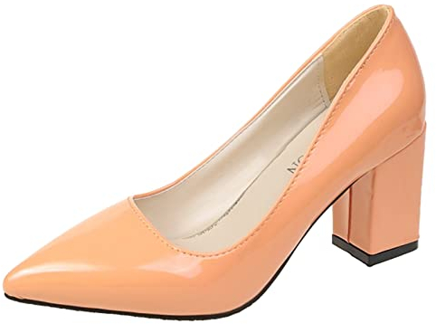 DAIFINEY Mode Sommer Damen Pumps Einfarbig Spitzschuh Blockabsatz Mittlerer Absatz Lässig und bequem Damenschuhe Sneaker Plateau