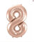 Rose Gold Number 8 Small Foil Balloon, 35cm