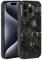 Molzar Grip Series for iPhone 15 Pro Case with Real Forged Carbon Fiber, Built-in Metal Plate for Magnetic Mount, Works with Qi-certified Chargers, Glossy Black/Forged