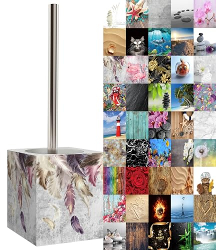 Sanilo WC Bürste, viele schöne Klobürsten zur Auswahl, hochwertige Qualität, Elegantes Design (Federn)