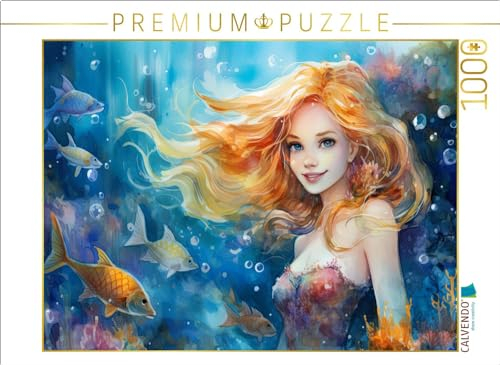 CALVENDO Puzzle Blonde Meerjungfrau | 1000 Teile Lege-Größe 64 x 48 cm Foto-Puzzle für glückliche Stunden