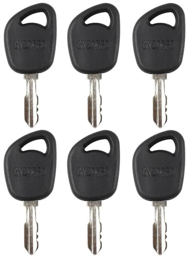 6 Stück Rasenmäher-Zündschlüssel GY20680, Ersatz für John Deere D100, D105, D110, D120, D130, D140, D150, D155, D160, D170, Rasentraktoren AM131946, AM135345