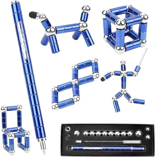 Waksox Fidget Pen - Christmas Stocking Fillers, Birthday Gift for Teenager Boys Girls 8 9 10 11 12 13 14 15 Years Old - Anxiety Relief Toy Cool Gadgets Fidget Toy (Blue)